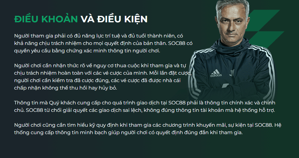 Đăng ký SOC88 người chơi phải từ đủ 18 tuổi trở lên