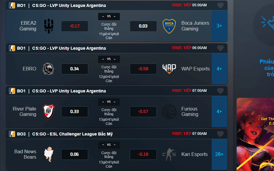 Cá Cược CS GO Tại SOC88: Kinh Nghiệm Đúng Chuẩn Từ Chuyên Gia 8 Theo dõi kỹ càng bảng tỷ lệ kèo cược