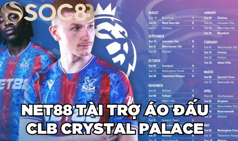 Nhà Cái NET88 Tài Trợ Áo Đấu CLB Crystal Palace 2 Mùa Giải 8 net88 tai tro ao dau clb crystal palace